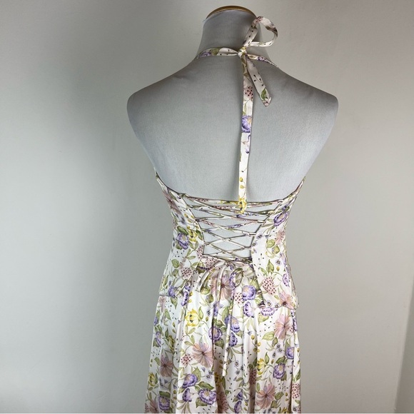 V Chapman The Carrie Set Cordoba Print Corset Top Midi Skirt Floral Size 0 - Picture 13 of 14